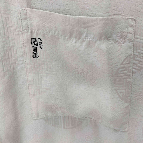 チコズデザイン CHICOS DESIGN シルク100% S/Sシャツ 和柄 浮世絵 紋柄 シェルボタン メンズ JPN:3