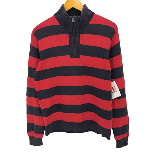 トミーヒルフィガー TOMMY HILFIGER ハーフジップボーダーニット レディース XL
