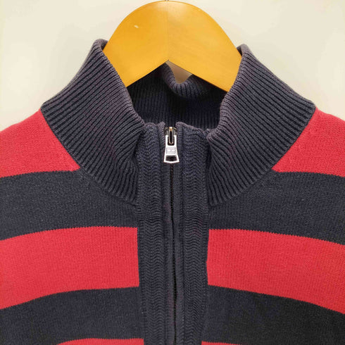 トミーヒルフィガー TOMMY HILFIGER ハーフジップボーダーニット レディース XL