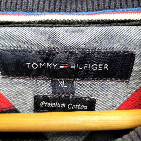 トミーヒルフィガー TOMMY HILFIGER ハーフジップボーダーニット レディース XL