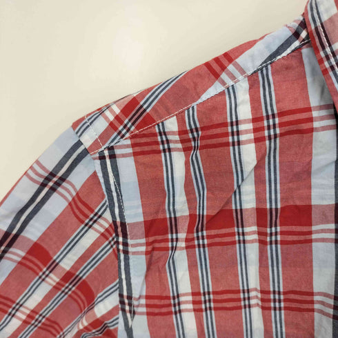 トミーヒルフィガー TOMMY HILFIGER ロゴ刺繍 ボタンダウン S/Sチェックシャツ メンズ import:XS