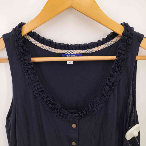 バーバリーブルーレーベル BURBERRY BLUE LABEL ロゴ刺繍 チュニック ノースリーブ ワンピース レディース EUR:38