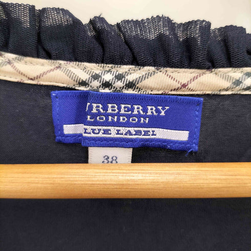 バーバリーブルーレーベル BURBERRY BLUE LABEL ロゴ刺繍 チュニック ノースリーブ ワンピース レディース EUR:38