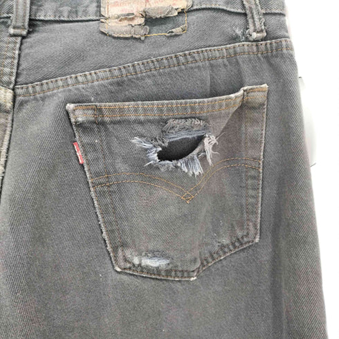 リーバイス Levis USA製 ボタン裏524刻印 501ボタンフライ ブラックデニムパンツ 後染め メンズ w36