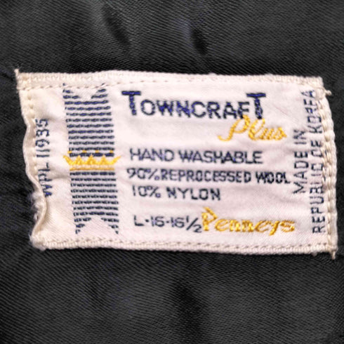 タウンクラフト TOWNCRAFT 70S ウールチェック開襟シャツ メンズ JPN:L
