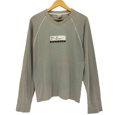 ナイキ NIKE 00s 銀タグ Y2K Vネック ラグラン ロングスリーブカットソー 長袖 メンズ import:XL