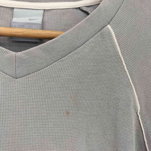 ナイキ NIKE 00s 銀タグ Y2K Vネック ラグラン ロングスリーブカットソー 長袖 メンズ import:XL