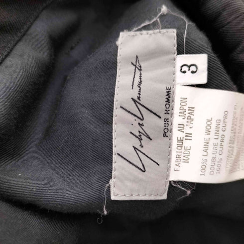 ヨウジヤマモトプールオム Yohji Yamamoto POUR HOMME OLD 厚手ウールギャバジン 紐パンツ メンズ JPN:3