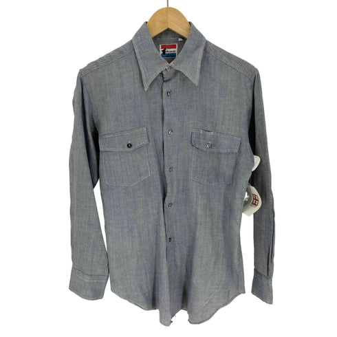 chamois デカ襟 ラウンドカット シャンブレーシャツ タンガリーシャツ メンズ import:M