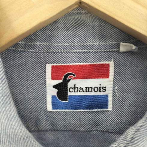 chamois デカ襟 ラウンドカット シャンブレーシャツ タンガリーシャツ メンズ import:M