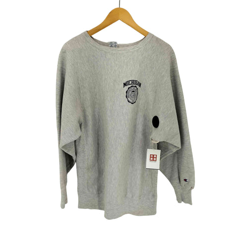 チャンピオン Champion 90S MADE IN USA MICHIGAN 両面ラバープリント REVERSEWEAVE クルーネックスウェット メンズ import:XXL