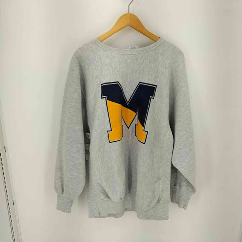 チャンピオン Champion 90S MADE IN USA MICHIGAN 両面ラバープリント REVERSEWEAVE クルーネックスウェット メンズ import:XXL
