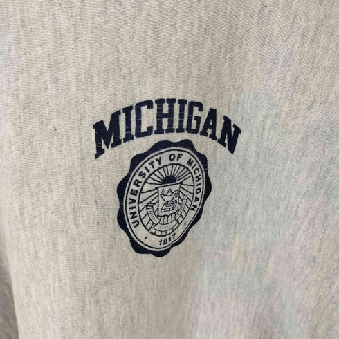チャンピオン Champion 90S MADE IN USA MICHIGAN 両面ラバープリント REVERSEWEAVE クルーネックスウェット メンズ import:XXL