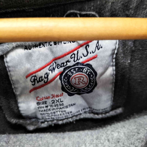 Rag Wear U.S.A 2XL 刺繍プルオーバーパーカー ピグメント オーバーサイズ メンズ 2XL