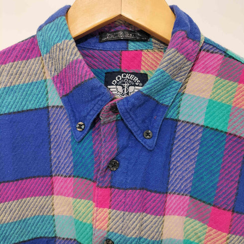 ドッカーズ DOCKERS 90-2000S ロゴ刺繍 コットンチェックシャツ メンズ