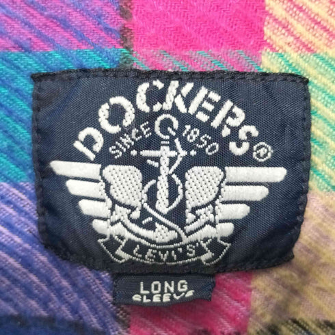 ドッカーズ DOCKERS 90-2000S ロゴ刺繍 コットンチェックシャツ メンズ