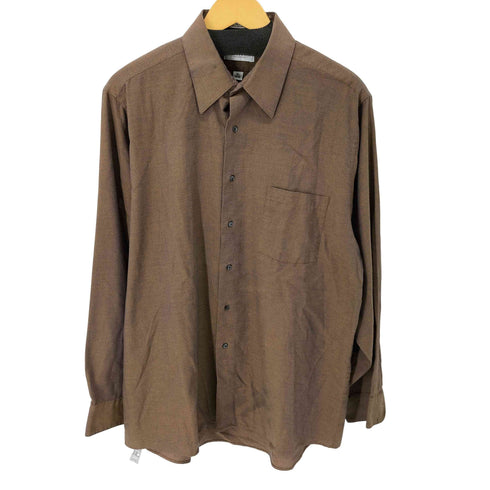 ヴァンヒューゼン VAN HEUSEN 90S 茶系玉虫 L/Sシャツ 襟芯 タマムシ 玉蟲 メンズ 16 1/2