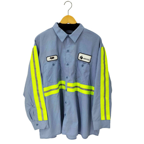 シンタス CINTAS 2XL ダブルポケット ワッペンL/Sワークシャツ 企業 蛍光 テープ オーバーサイズ メンズ 2XL