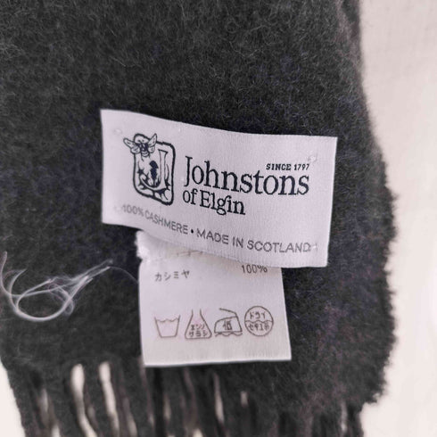 ジョンストンズオブエルガン johnstons of elgin スコットランド製 カシミヤ フリンジマフラー メンズ