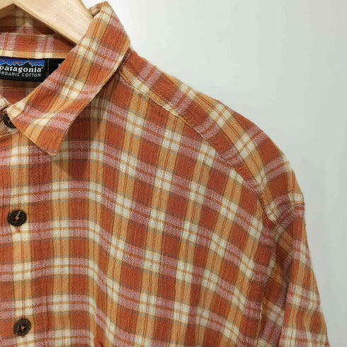パタゴニア patagonia チェック オーガニックコットン シアサッカー 半袖シャツ メンズ S