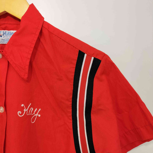 ヒルトン HILTON 70-80s USA製 ボーリングシャツ 開襟シャツ レディース US:36