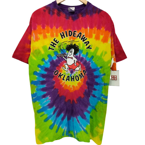 ギルダン GILDAN 企業ロゴプリント タイダイ ショートスリーブ クルーネックTシャツ メンズ import:M