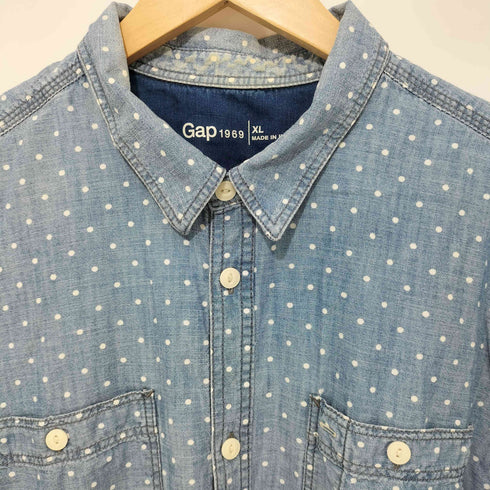 ギャップ Gap 2015 ドット柄 シャンブレー ワークシャツ メンズ import:XL