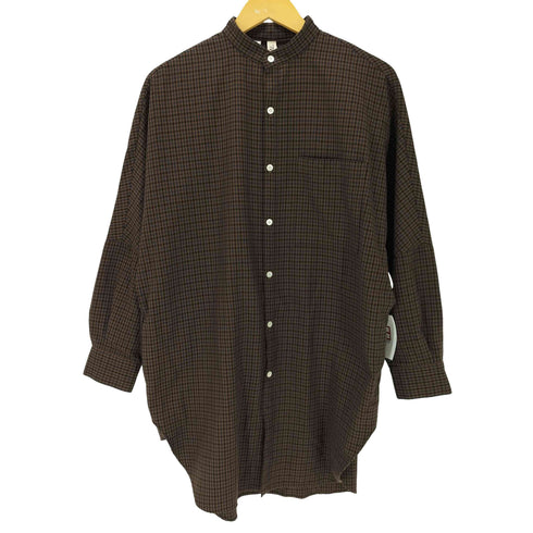 トラディショナルウェザーウェア Traditional Weatherwear L/S バンドカラーチェック柄ロングシャツ レディース JPN:S
