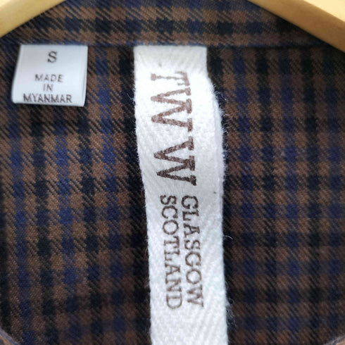 トラディショナルウェザーウェア Traditional Weatherwear L/S バンドカラーチェック柄ロングシャツ レディース JPN:S