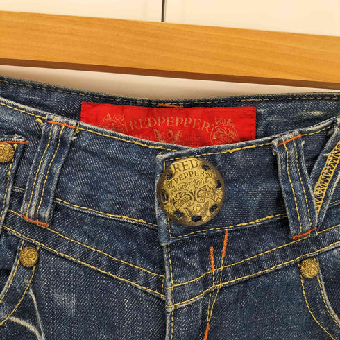 RED PEPPER Y2K 蝶刺繍 デニムフレアパンツ レディース 26