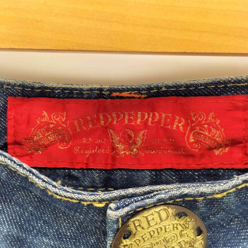 RED PEPPER Y2K 蝶刺繍 デニムフレアパンツ レディース 26