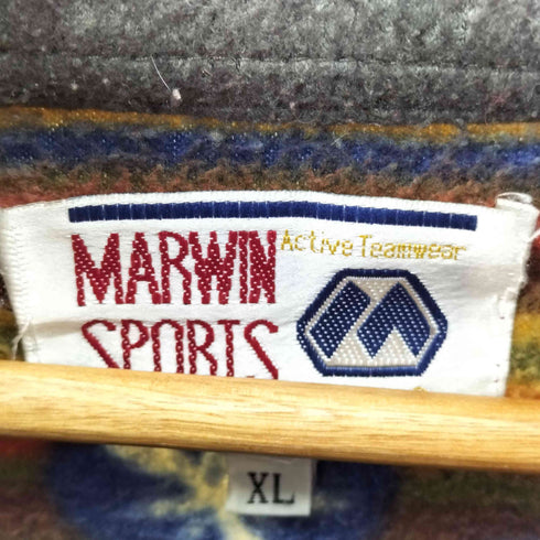 MARWIN SPORTS 総柄デザインハーフボタンフリースジャケット メンズ import:XL