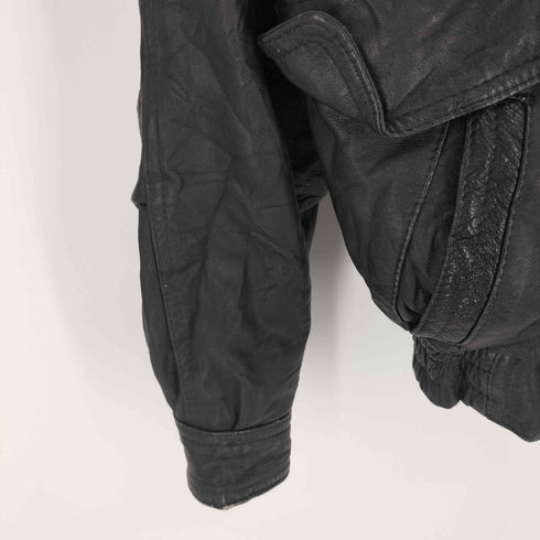 CUIR VERITABLE NAPPA ナッパレザー ジップデザイン レザーフライトジャケット メンズ 52