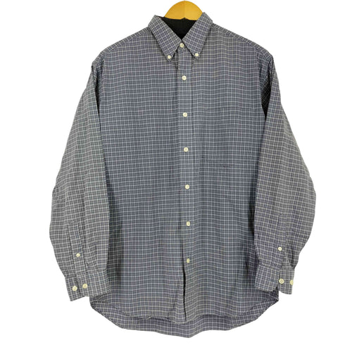 エディーバウアー Eddie Bauer 00S 黒タグ BD L/S コットンチェックシャツ メンズ import:S