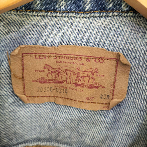 リーバイス Levis 80S USA製 70506-0216 4th型 デニムベスト メンズ US:40