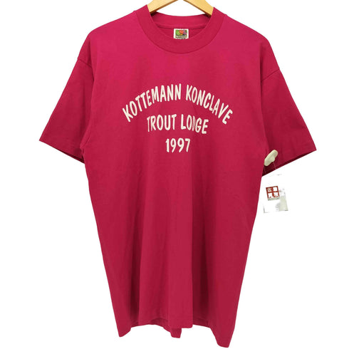 フルーツオブザルーム FRUIT OF THE LOOM 90S 企業ロゴプリント シングルステッチ ショートスリーブ クルーネックTシャツ メンズ import:L