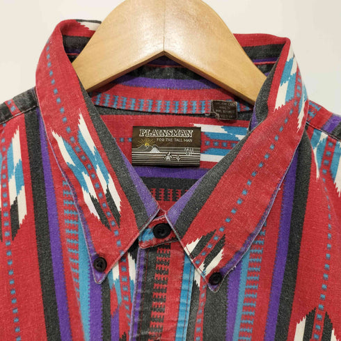 PLAINSMAN ネイティブ柄 ボタンダウン ウエスタン ショートスリーブシャツ メンズ