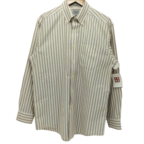 エルエルビーン L.L.Bean WRINKLE RESISTANT ストライプ柄 ボタンダウン ロングスリーブシャツ メンズ 15-32