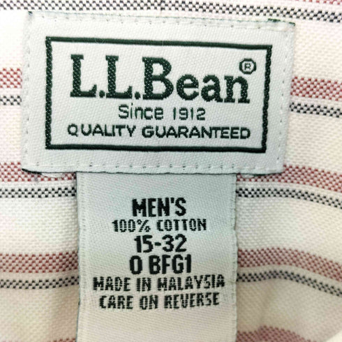 エルエルビーン L.L.Bean WRINKLE RESISTANT ストライプ柄 ボタンダウン ロングスリーブシャツ メンズ 15-32