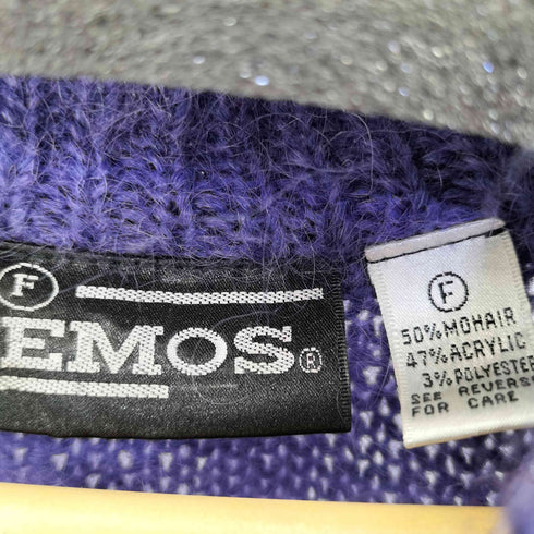 EMOS 80s エステル混モヘアエステルニット ロング丈 メンズ FREE