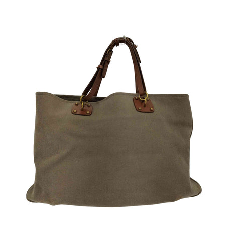 ボッテガヴェネタ BOTTEGA VENETA MADE IN ITALY レザーハンドルキャンバストートバッグ レディース
