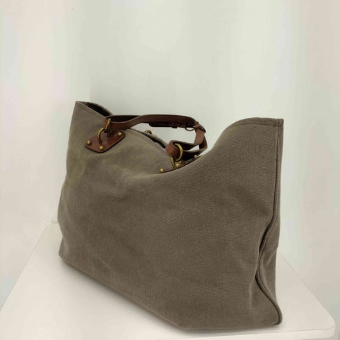 ボッテガヴェネタ BOTTEGA VENETA MADE IN ITALY レザーハンドルキャンバストートバッグ レディース