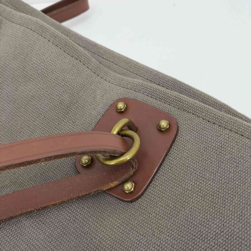 ボッテガヴェネタ BOTTEGA VENETA MADE IN ITALY レザーハンドルキャンバストートバッグ レディース