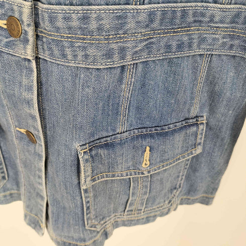 エディーバウアー Eddie Bauer ロゴ刺繍 マルチポケット デニムカバーオール メンズ import:L