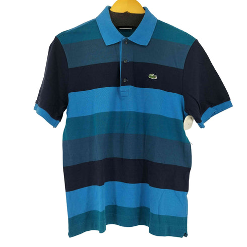 ラコステ LACOSTE ワンポイントロゴ ボーダー S/S ポロシャツ メンズ JPN:3