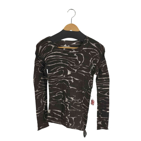 イッセイミヤケ ISSEY MIYAKE 98AW 総柄 プリーツカットソー レディース JPN:M