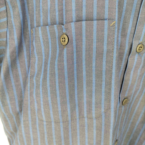 シンタス CINTAS 企業ロゴ 刺繍 ストライプ S/S ワークシャツ メンズ import:XL