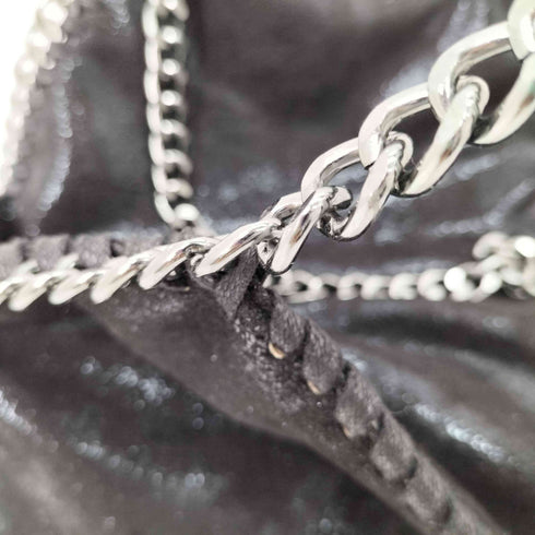 フェイクレザーハンドバッグ ホイップステッチ カーブチェーン ファラベラ Falabella レディース