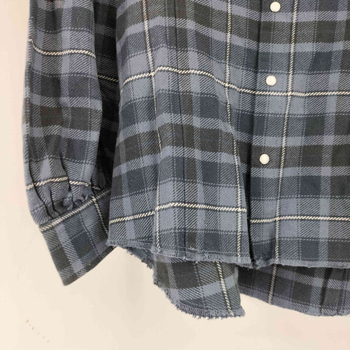 マウジー moussy PLAID PUFF SLEEVE OVER シャツ レディース FREE