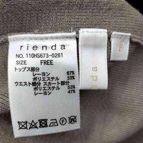 リエンダ rienda 24SS ライン デザイン ワンショルダー Knit OP ワンピース レディース FREE